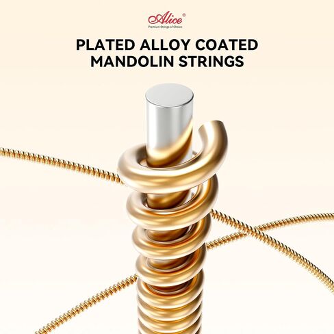 Alice 2 Pack Mandolin Strings 4 String Set Medium (11-40) Plated Steel and Silver-Plated Copper Alloy with Anti-Rust Coating, (AM05) in Kuwait