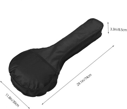 Veemoon Neapolitan Mandolin Case - Padded Oxford Cloth Bag with Backpack Straps and Handles for Safe Transport of Your Mandolin - Durable and Stylish Protection in Black in Saudi Arabia