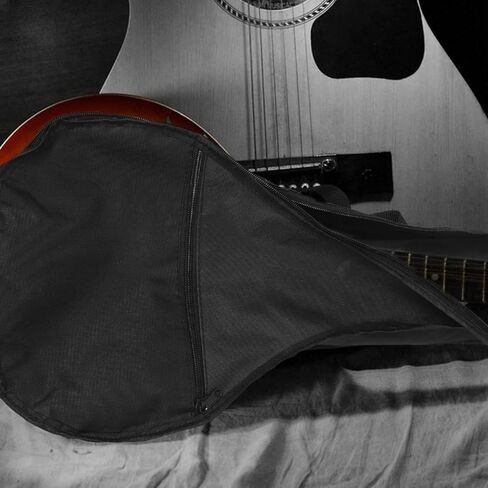 Veemoon Neapolitan Mandolin Case - Padded Oxford Cloth Bag with Backpack Straps and Handles for Safe Transport of Your Mandolin - Durable and Stylish Protection in Black in Saudi Arabia