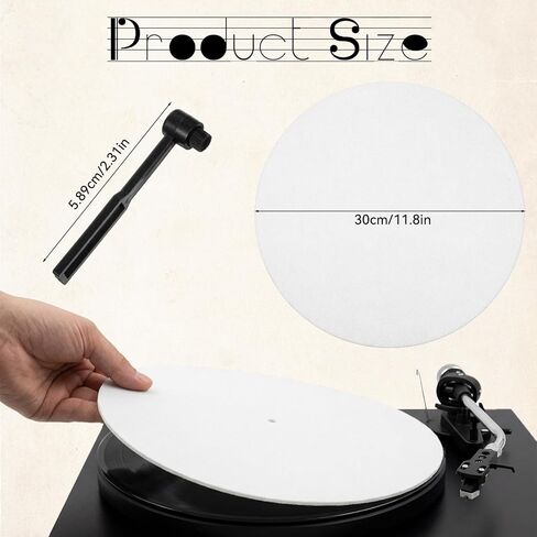 2 Pack White Felt Turntable Mat, 12 Inch White Felt Slipmat for Turntable, Anti Vibration Felts Slip Mat Vinyl for All Vinyl Record Players (1White,1Black) in Saudi Arabia