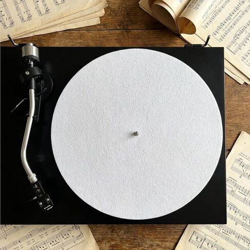 2 Pack White Felt Turntable Mat, 12 Inch White Felt Slipmat for Turntable, Anti Vibration Felts Slip Mat Vinyl for All Vinyl Record Players (1White,1Black) in Saudi Arabia