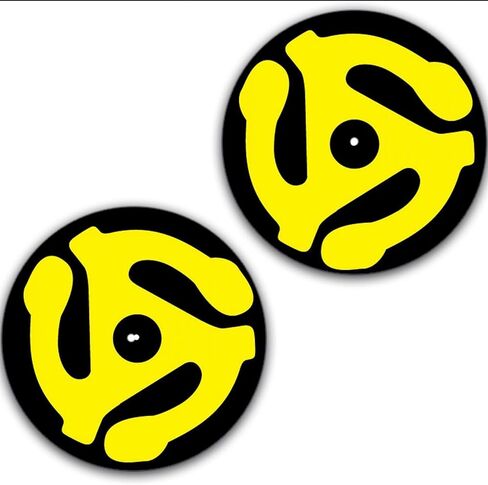 One Pair 45 Adaptor #1 Vinyl Memorabilia 7" inch Slip Mat Portablism Turntable Slipmat DJ Platter Pad x2 in Saudi Arabia