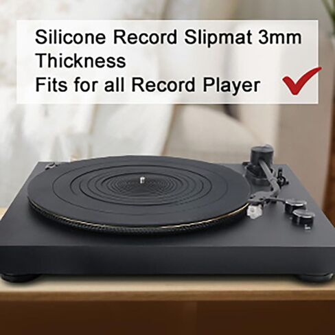 Turntable Mat, 12" Rubber Silicone Platter Slipmat Universal to All Hi-Fi Record LP Players by Gartopvoiz, Reduced Vibration, 3mm Thick in Kuwait
