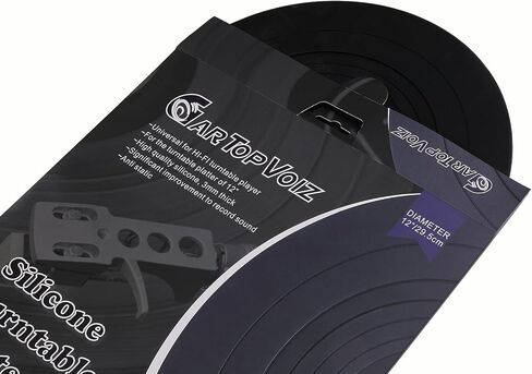 Turntable Mat, 12" Rubber Silicone Platter Slipmat Universal to All Hi-Fi Record LP Players by Gartopvoiz, Reduced Vibration, 3mm Thick in Kuwait
