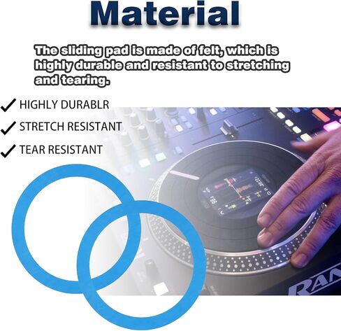 طقم مفارش وملاءات DJ مقاس 7 بوصات من YunGlee متوافقة مع Rane Performance وRane One وPioneer DDJ-REV7 - حلقات منزلقة لدوائر منخفضة الاحتكاك لوحدات التحكم في الأقراص الدوارة الآلية (قطعتان) in Kuwait