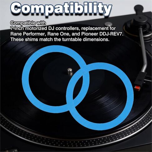 طقم مفارش وملاءات DJ مقاس 7 بوصات من YunGlee متوافقة مع Rane Performance وRane One وPioneer DDJ-REV7 - حلقات منزلقة لدوائر منخفضة الاحتكاك لوحدات التحكم في الأقراص الدوارة الآلية (قطعتان) in Kuwait