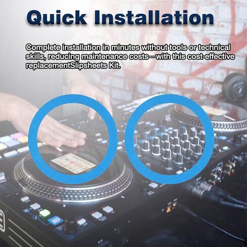 طقم مفارش وملاءات DJ مقاس 7 بوصات من YunGlee متوافقة مع Rane Performance وRane One وPioneer DDJ-REV7 - حلقات منزلقة لدوائر منخفضة الاحتكاك لوحدات التحكم في الأقراص الدوارة الآلية (قطعتان) in Kuwait