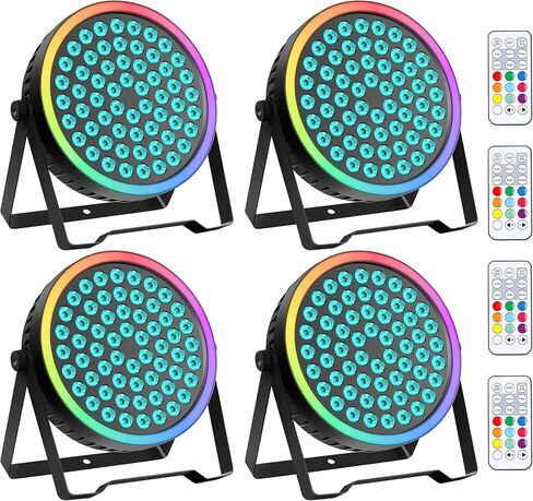 يمكن إضاءة مسرح RGB مع شريط إضاءة - 90 وات LED مع جهاز تحكم عن بعد، DMX512 نشط بالصوت وأوضاع القفز القوية التلقائية لأحداث العصابات والكنيسة وحفلات الزفاف DJ وعرض المسرح (2) in Saudi Arabia