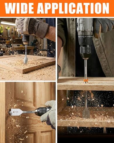 مجموعة لقم المثقاب بأسمائها الحقيقية مكونة من 14 قطعة، بأحجام كاملة 1/4 بوصة - 1-1/2 بوصة للأعمال الخشبية، تغيير سريع بدون أدوات مع امتداد 6 بوصة، فولاذ كربوني معالج بالحرارة، ساق سداسية عالمية 1/4 بوصة، تتضمن حقيبة تخزين in Kuwait