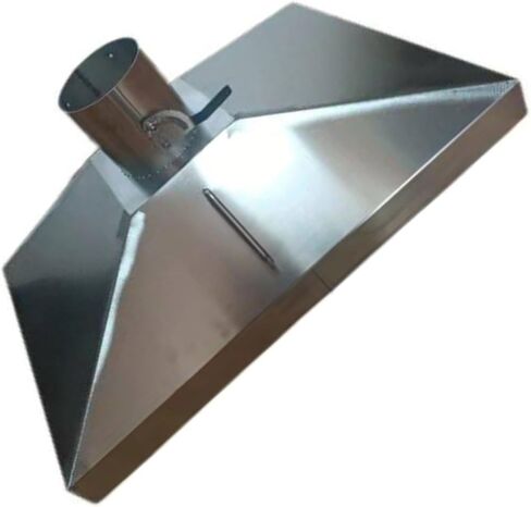 Stainless Steel Fume Hood,Stainless Steel Exhaust Hood for Kitchens & Factories | Easy Install, Efficient Dust Collection, Enhanced Ventilation | Commercial Air Solution (7.9in, 23.6x27.6in) in Kuwait