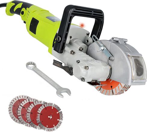 4000W Wall Cutting Machine,0-37 Mm Cutting Depth,Maximum 33Mm Cutting Width with 5 Saw Blades 7500R/Min Electric Concrete Saw in Saudi Arabia
