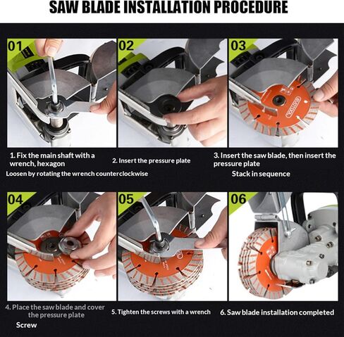 4000W Wall Cutting Machine,0-37 Mm Cutting Depth,Maximum 33Mm Cutting Width with 5 Saw Blades 7500R/Min Electric Concrete Saw in Saudi Arabia
