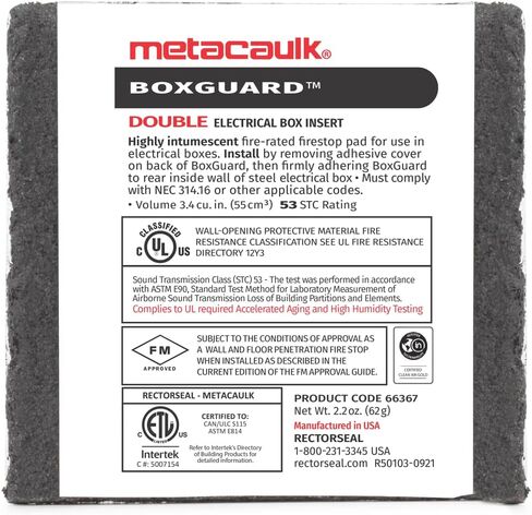RectorSeal Metacaulk Double Box Guard 66367، سهل التركيب، Firestop in Saudi Arabia