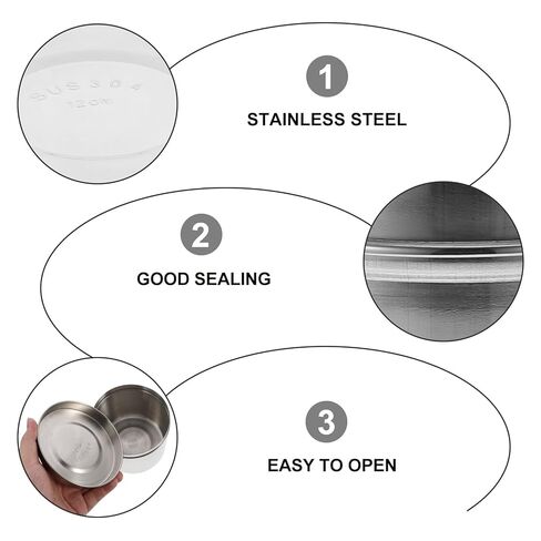 Cabilock 12cm 304 Stainless Steel Unguent Jar Iodine Resistant Dressing Storage Container for Cotton Balls and Gauze with Lid in Saudi Arabia