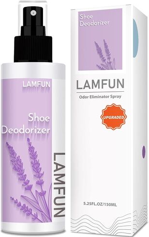 Shoe Odor Eliminator, Lamfun Deodorant Spray for Stinky Sneakers or Smelly Feet, Natural Shoe Deodorizer and Foot Deodorant Fight All Odors, Lavender, 150ml in Saudi Arabia
