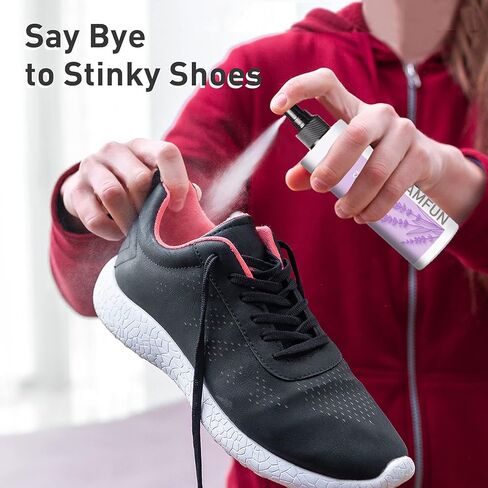 Shoe Odor Eliminator, Lamfun Deodorant Spray for Stinky Sneakers or Smelly Feet, Natural Shoe Deodorizer and Foot Deodorant Fight All Odors, Lavender, 150ml in Saudi Arabia
