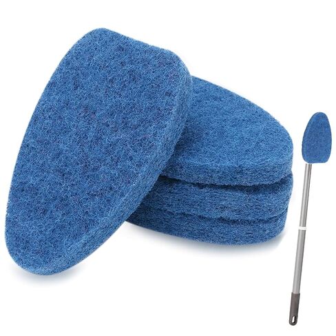 4 Pack Shower Scrubber Refill, Compatible with Scotch Brite Tub and Tile Scrubber, Durable Blue Brush Heads for Effective Bathroom & Kitchen Cleaning in Kuwait