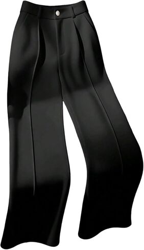 GORGLITTER Women's High Waisted Dress Pants Dressy Casual Straight Wide Leg Work Business Office Pants in Kuwait
