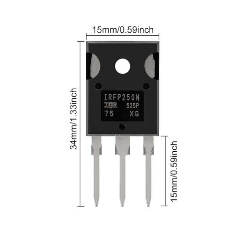 12Pcs IRFP250 IRFP250N Transistors MOSFET IRFP250NPBF N-Channel 30A 200V Power Mosfets Transistor 3Pin MOS Field Effect Tube Chip in Saudi Arabia