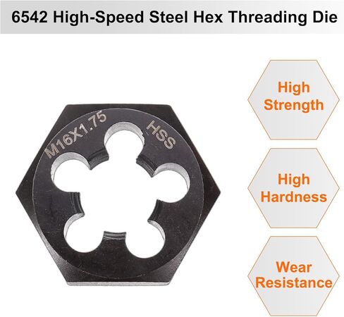 HARFINGTON Hex Threading Die M16 x 1.75 Metric Thread Right Hand High Speed Steel Rethreading Fixed Die Screw Cutting Tapping Repair Tool in Saudi Arabia