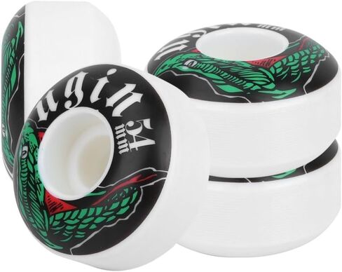4PCS 54mm Skateboard Wheels - High-Strength 100A Hardness PU Wheels for Street Tricks & Training (White, 32mm Height) in Saudi Arabia