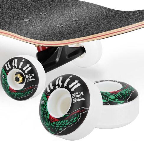 4PCS 54mm Skateboard Wheels - High-Strength 100A Hardness PU Wheels for Street Tricks & Training (White, 32mm Height) in Saudi Arabia