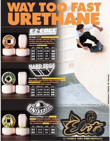 53mm Team Line Original White Purple/Yellow Hardline 99a OJ Skateboard Wheels in Kuwait