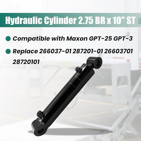266037-01 أسطوانة هيدروليكية 2.75 بوصة BR × 10 بوصة ST S/LB/Bush متوافقة مع Maxon GPT-25 GPT-3، أسطوانة هيدروليكية صغيرة تحل محل # 287201-01 لباب رفع المركبات in Saudi Arabia