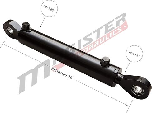 Magister Hydraulics Double Acting Hydraulic Cylinder – Universal 2" Bore 8" Stroke, Swivel Eye (2x8) in Kuwait