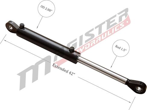 Magister Hydraulics Double Acting Hydraulic Cylinder – Universal 2" Bore 8" Stroke, Swivel Eye (2x8) in Kuwait