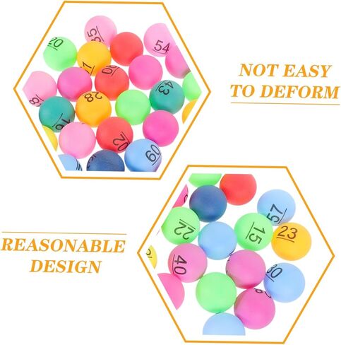 60Pcs Balls for Raffle Drawings Bingo Games and Party Activities Durable Lightweight Party Supplies for Fundraisers Events and Classrooms in Kuwait