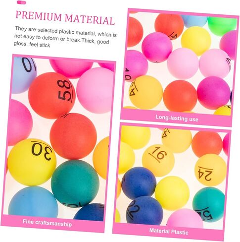 BESTonZON 60Pcs Lottery Balls for Raffle Draws Seamless Plastic Game Balls for Parties Events and Games in Saudi Arabia