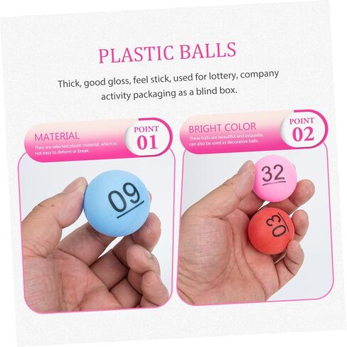 BESTonZON 60Pcs Lottery Balls for Raffle Draws Seamless Plastic Game Balls for Parties Events and Games in Saudi Arabia