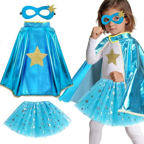 iROLEWIN Superhero Capes for Kids Superhero Costumes for Girls Toddler Princess Dress-Up Big Sister Gifts Christmas Party Toy in Kuwait