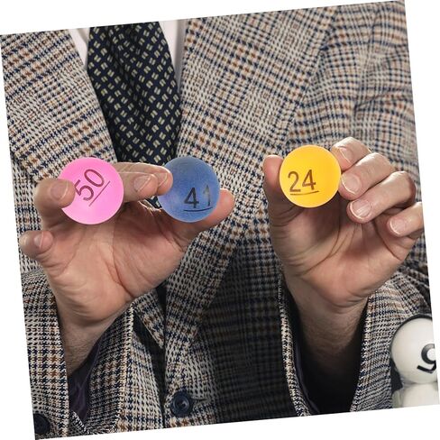 DECHOUS 60PCS Colorful Number Lottery Balls for Raffle Games Plastic Table Tennis Style for Party Activities and Drawings in Kuwait