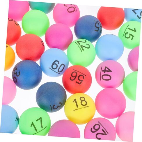 DECHOUS 60PCS Colorful Number Lottery Balls for Raffle Games Plastic Table Tennis Style for Party Activities and Drawings in Kuwait