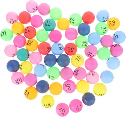 مجموعة كرات أرقام ملونة من 1 إلى 60 لألعاب السحب والبنغو، كرات يانصيب بلاستيكية متينة لمستلزمات الحفلات والمناسبات، 60 قطعة من دعائم الألعاب غير الملحومة in Kuwait