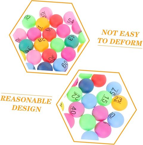 مجموعة كرات أرقام ملونة من 1 إلى 60 لألعاب السحب والبنغو، كرات يانصيب بلاستيكية متينة لمستلزمات الحفلات والمناسبات، 60 قطعة من دعائم الألعاب غير الملحومة in Kuwait