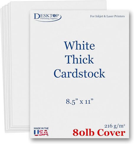 Heavyweight White Cardstock 8.5" x 11" - Thick Paper for Printing - Inkjet/Laser 80lb Cardstock (50 Sheets) in Saudi Arabia