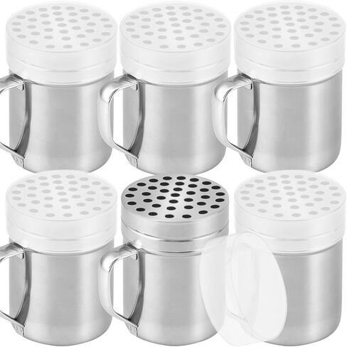 CUSINIUM 10oz Metal Parmesan Cheese Shakers with Large Holes - With Handle - Chili Flakes Dispensers - Pizza Shakers - Pack of 2 | Style: Coarse in Kuwait