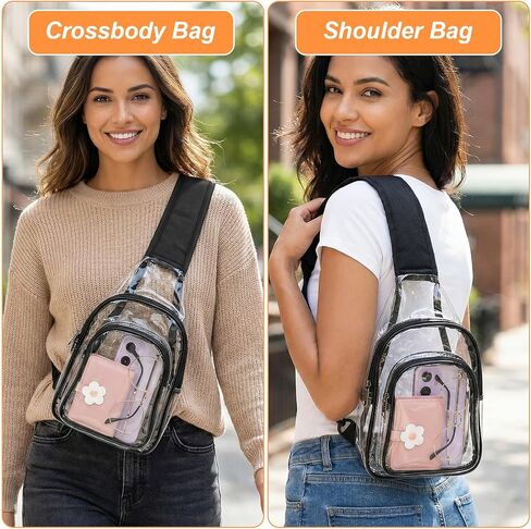 Larrel Clear Bag for Stadium Events, Clear Sling Bag for Women, Stadium Crossbody Bags, Transparent Bags for Concerts and Sports Festivals in Saudi Arabia