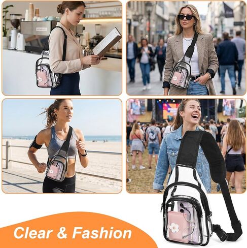 Larrel Clear Bag for Stadium Events, Clear Sling Bag for Women, Stadium Crossbody Bags, Transparent Bags for Concerts and Sports Festivals in Saudi Arabia