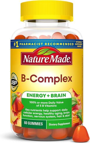 Nature Made Vitamin B Complex Gummies, 5 B Vitamins for Energy and Brain Support, 60 Pectin Based Gummies, 60 Day Supply in Saudi Arabia