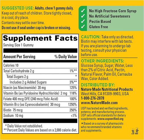 Nature Made Vitamin B Complex Gummies, 5 B Vitamins for Energy and Brain Support, 60 Pectin Based Gummies, 60 Day Supply in Saudi Arabia