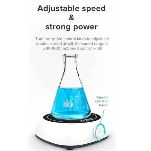2L Laboratory Magnetic Stirrer with Digital Display & Stir Bar, 110V-220V Small Magnetic Mixer, Stable Stirring, Compact Bench-Top Equipment,Natural in Saudi Arabia