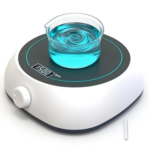 Mini Digital Display Magnetic Stirrer 2L Capacity Lab Agitator, 110V-220V Variable Speed Mixer with Stir Bar, Compact Design for Small Laboratories,White in Saudi Arabia