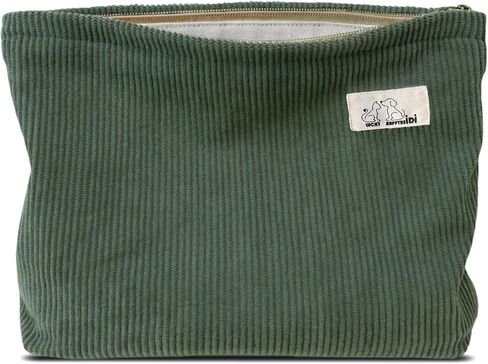 Happyheidi Navy Green Corduroy Bag Bag Cosmetic Actmetic Pouch in Kuwait