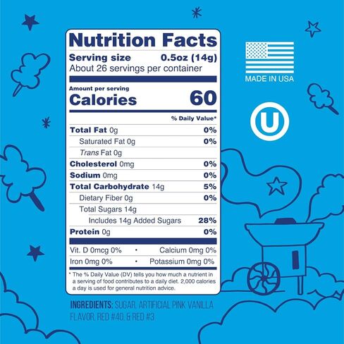 سكر حلوى القطن بالفانيليا الوردية - سكر الخيط المنكه لآلات حلوى القطن، مزيج رقيق جاهز للاستخدام - مثالي للحفلات والكرنفالات والمناسبات - عبوة من 1 (الفانيليا الوردية -13.2 أونصة) in Kuwait