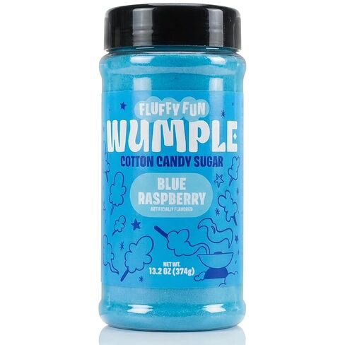 Wumple Blue Cotton Candy Sugar - سكر الخيط المنكه لآلات حلوى القطن، مزيج رقيق جاهز للاستخدام - مثالي للحفلات والكرنفالات والمناسبات - عبوة من 1 (التوت الأزرق -13.2 أونصة) in Kuwait