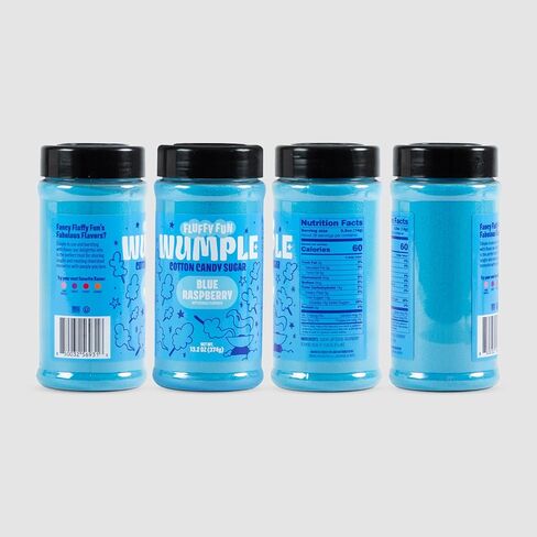 Wumple Blue Cotton Candy Sugar - سكر الخيط المنكه لآلات حلوى القطن، مزيج رقيق جاهز للاستخدام - مثالي للحفلات والكرنفالات والمناسبات - عبوة من 1 (التوت الأزرق -13.2 أونصة) in Kuwait